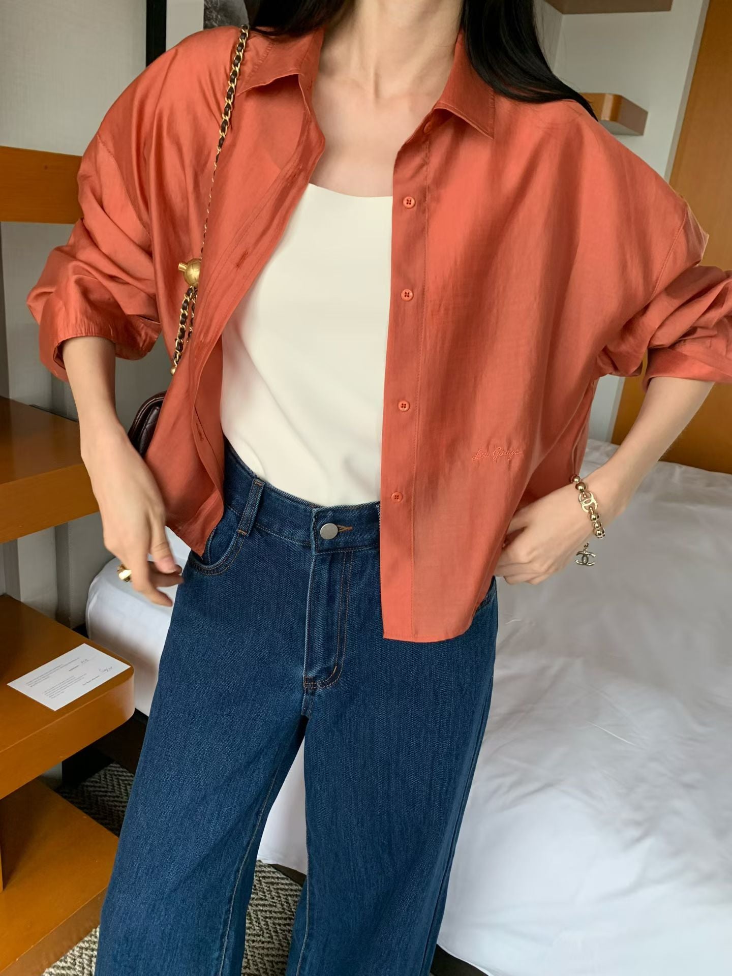 Premium Cropped Shirring Shirt (10-12Sep超抵價$468, 之後批發價$498)