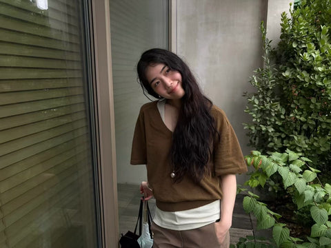 Premium V Neck Short Sleeve Knit Top (9-11Sep超抵價$428, 之後批發價$468)