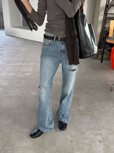 Premium Broken Straight Cut Jeans