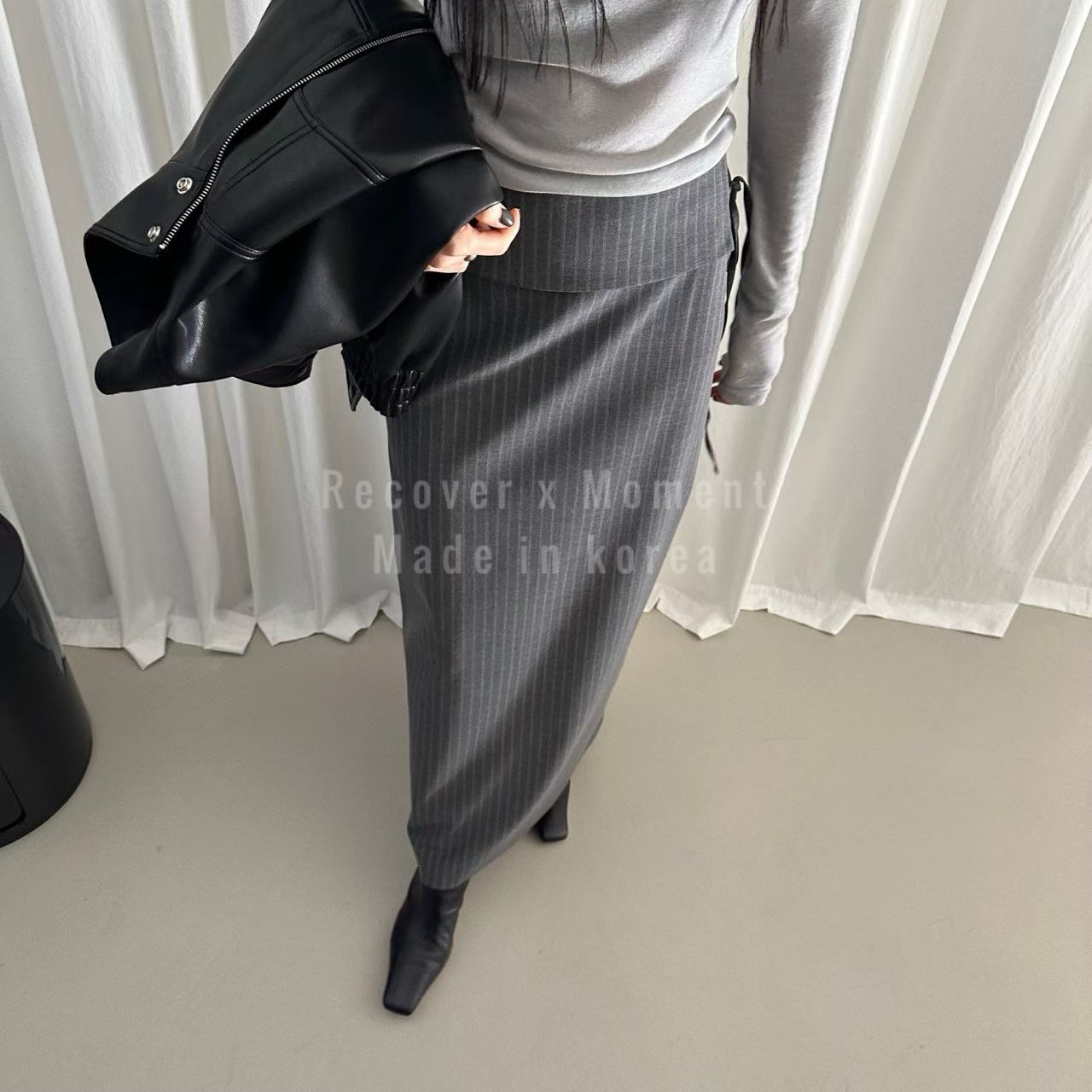 Stripe Long Slim Skirt