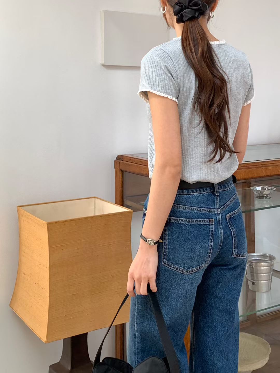 Lace Trime Ribbed Tee