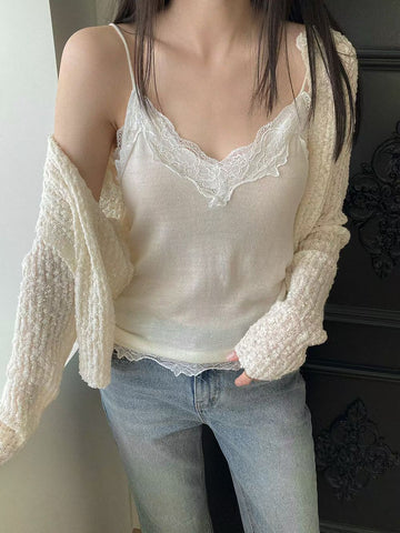 Lace Trim Knit Camisole