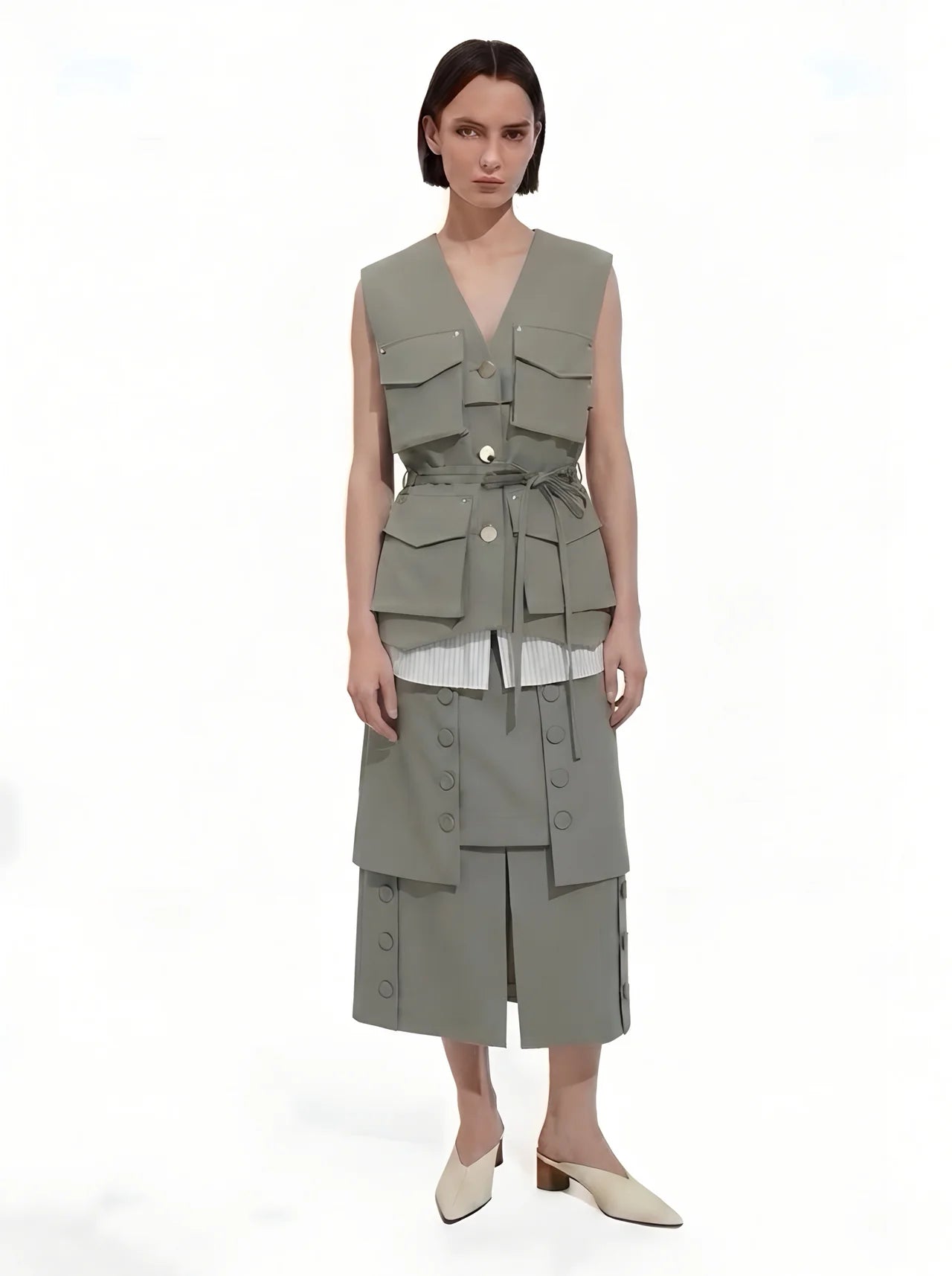 Layers Pocket Gilet Olive