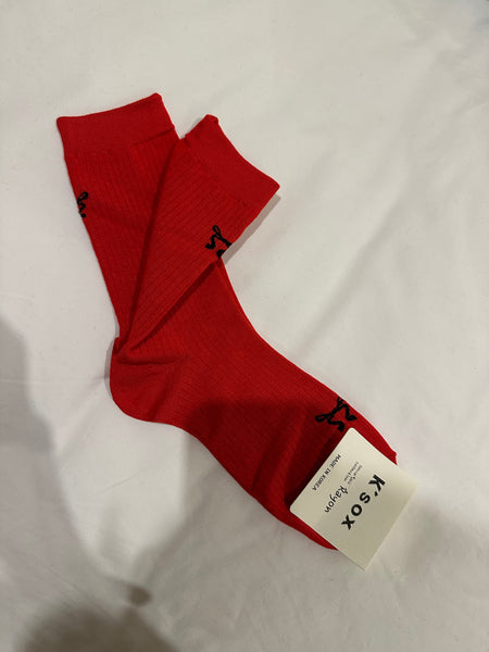 Ribbon Socks Red