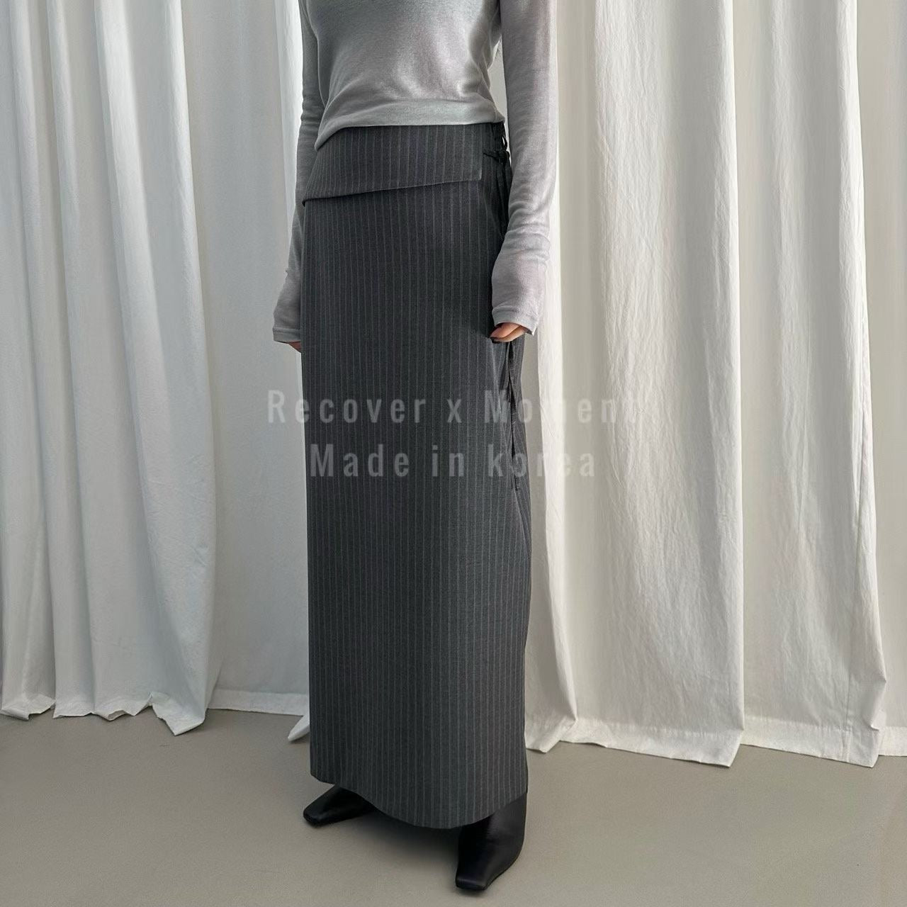 Stripe Long Slim Skirt