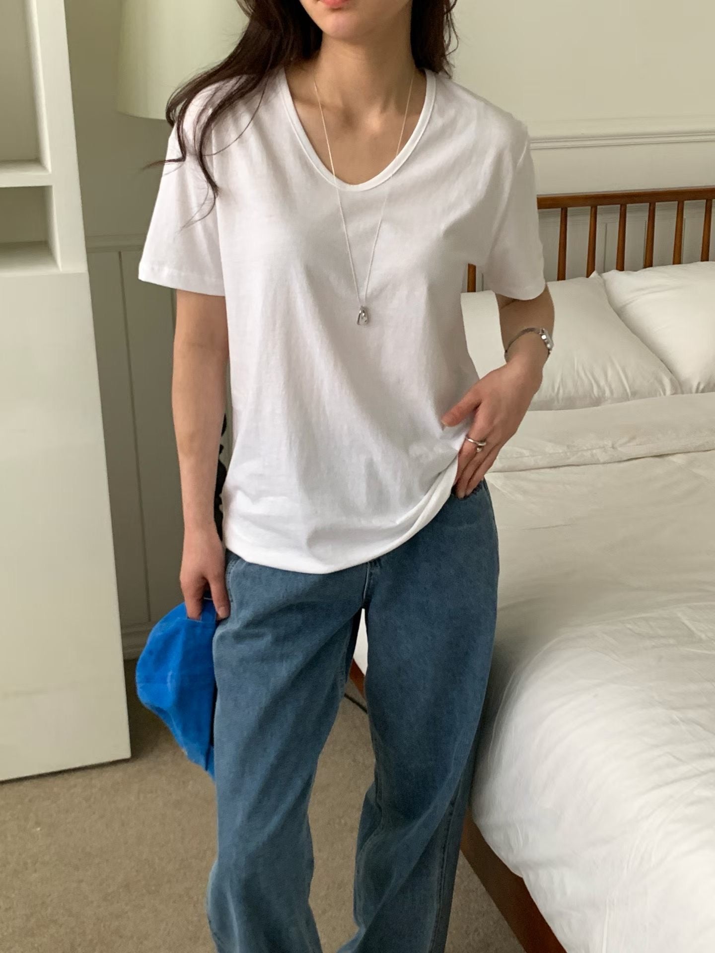 Oversize Low U Cotton Tee (加購$178）