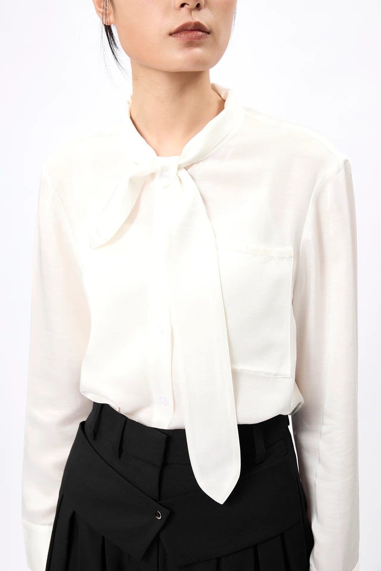 Self Tie Glossy Shirt
