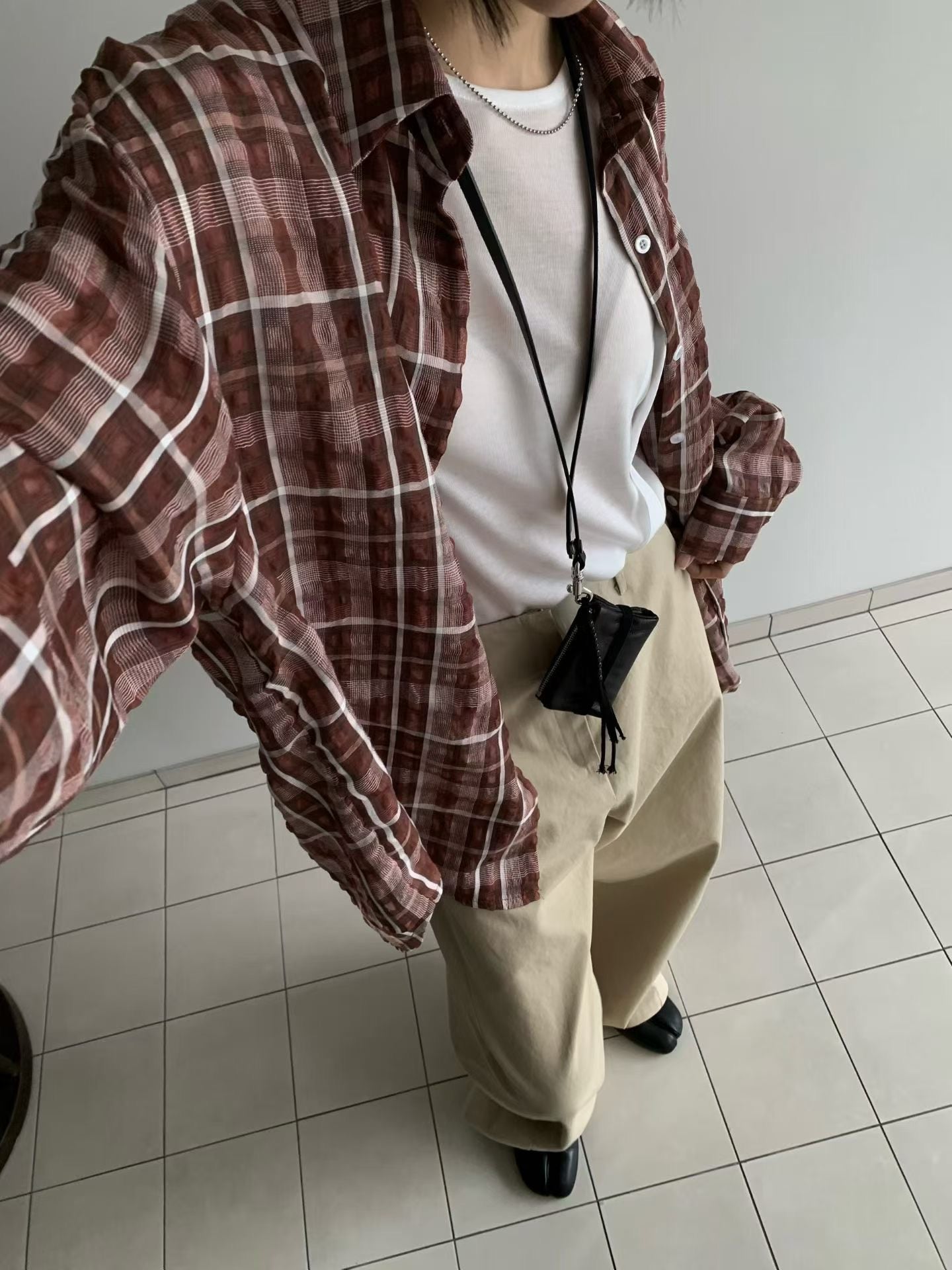 See Through Checker Shirt (29Apr-1May $448, 之後批發價$498）