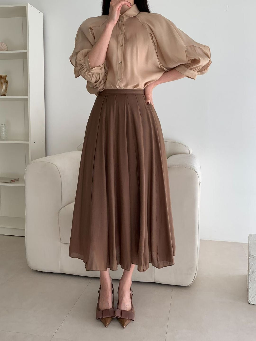 Sheer Pleated Skirt  (8-10Oct超抵價$368, 之後批發價$398)