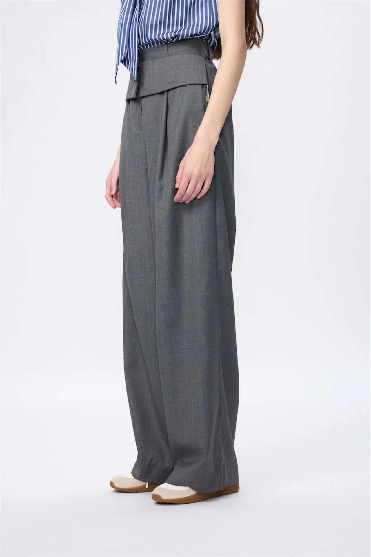Elastic Wide-Leg Layers Trousers