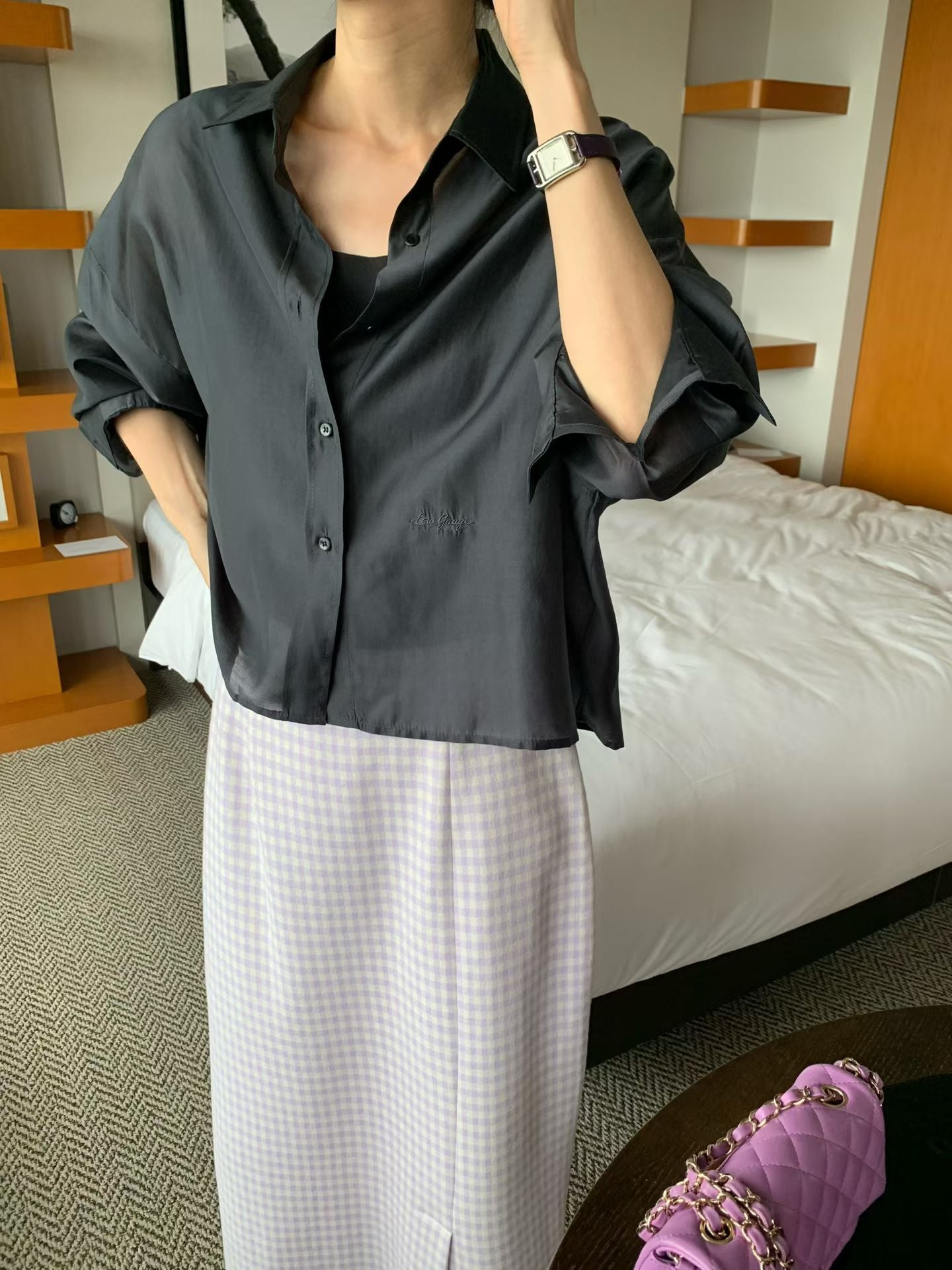 Premium Cropped Shirring Shirt (10-12Sep超抵價$468, 之後批發價$498)
