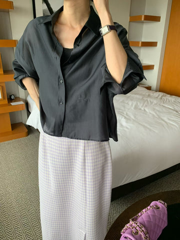 Premium Cropped Shirring Shirt (10-12Sep超抵價$468, 之後批發價$498)