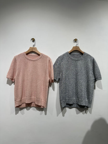 Mixing Crew Neck Knit Top