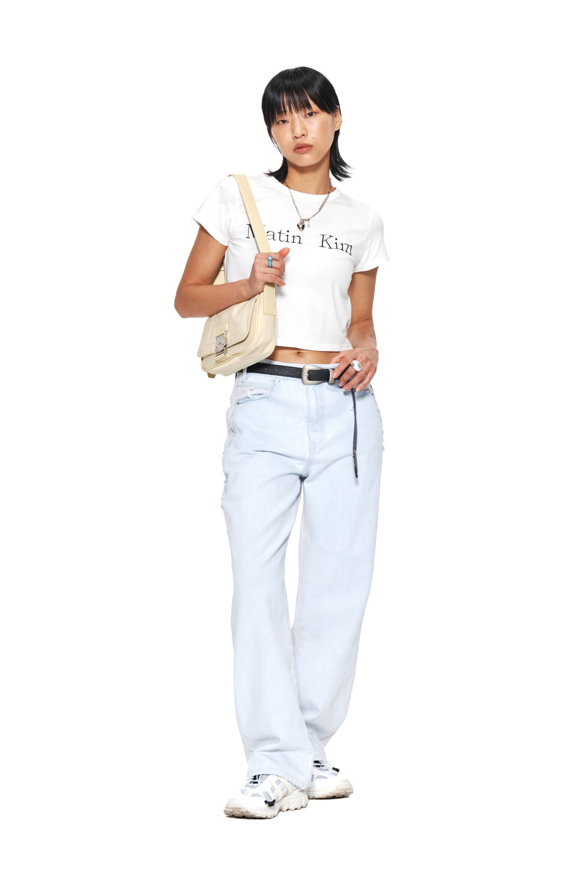 MATIN LOGO CROP TOP IN WHITE