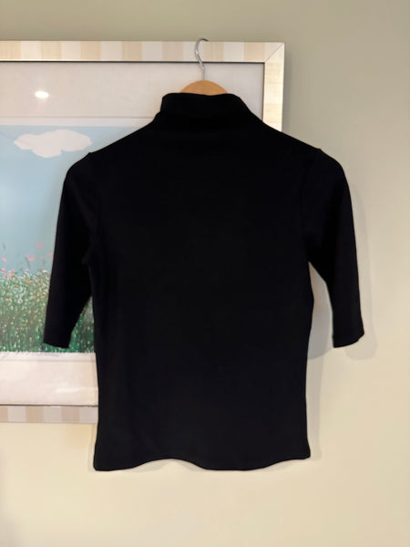 Cotton Elastic Half Turtle Neck Basic Top