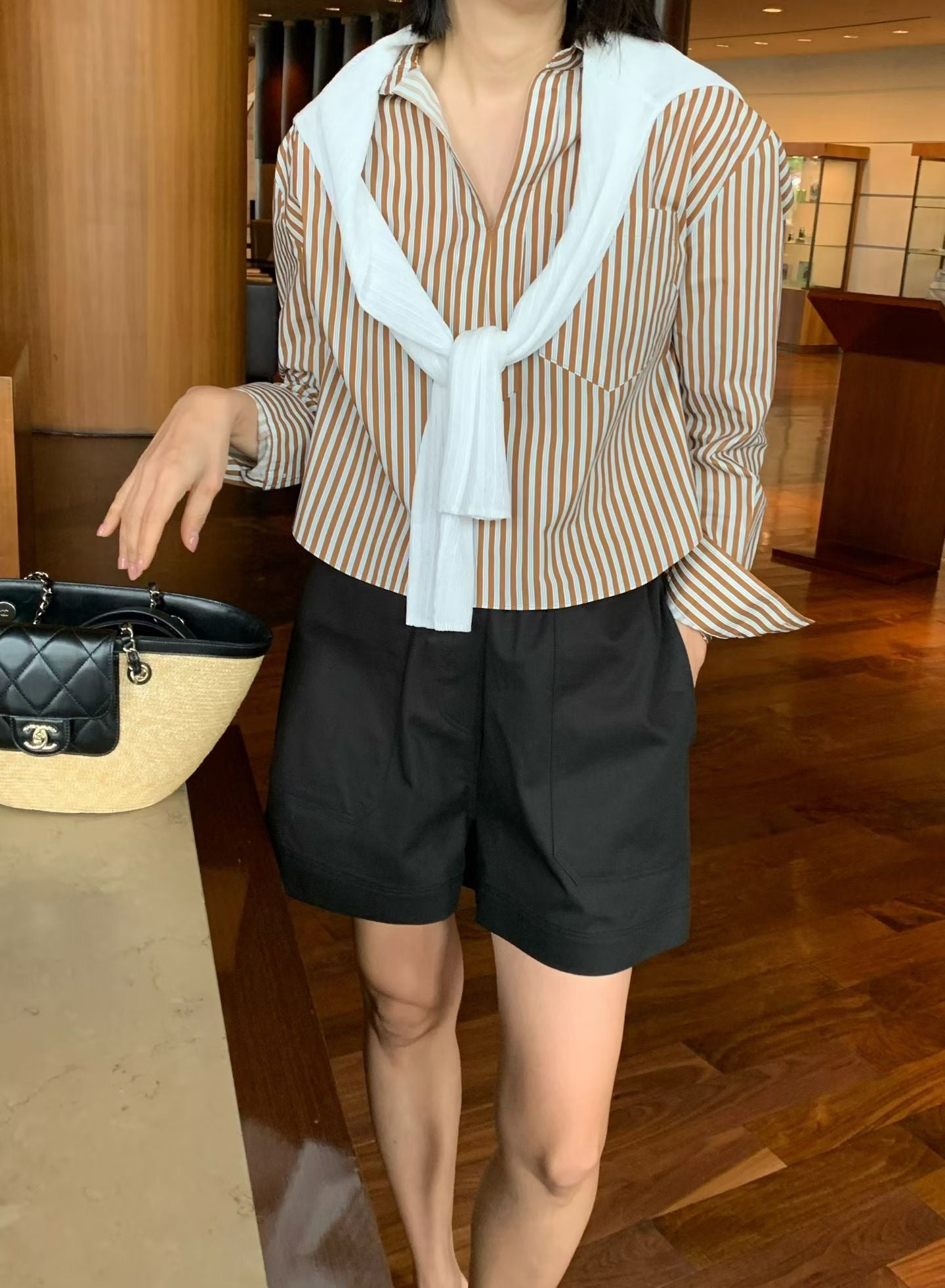 Cropped Stripe Shirt