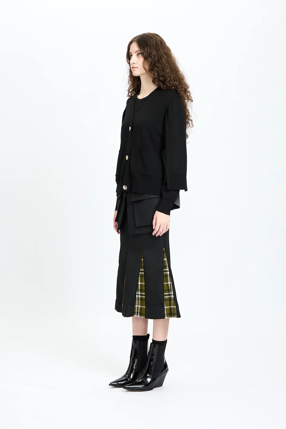 Double Sleeves Cardigan Black