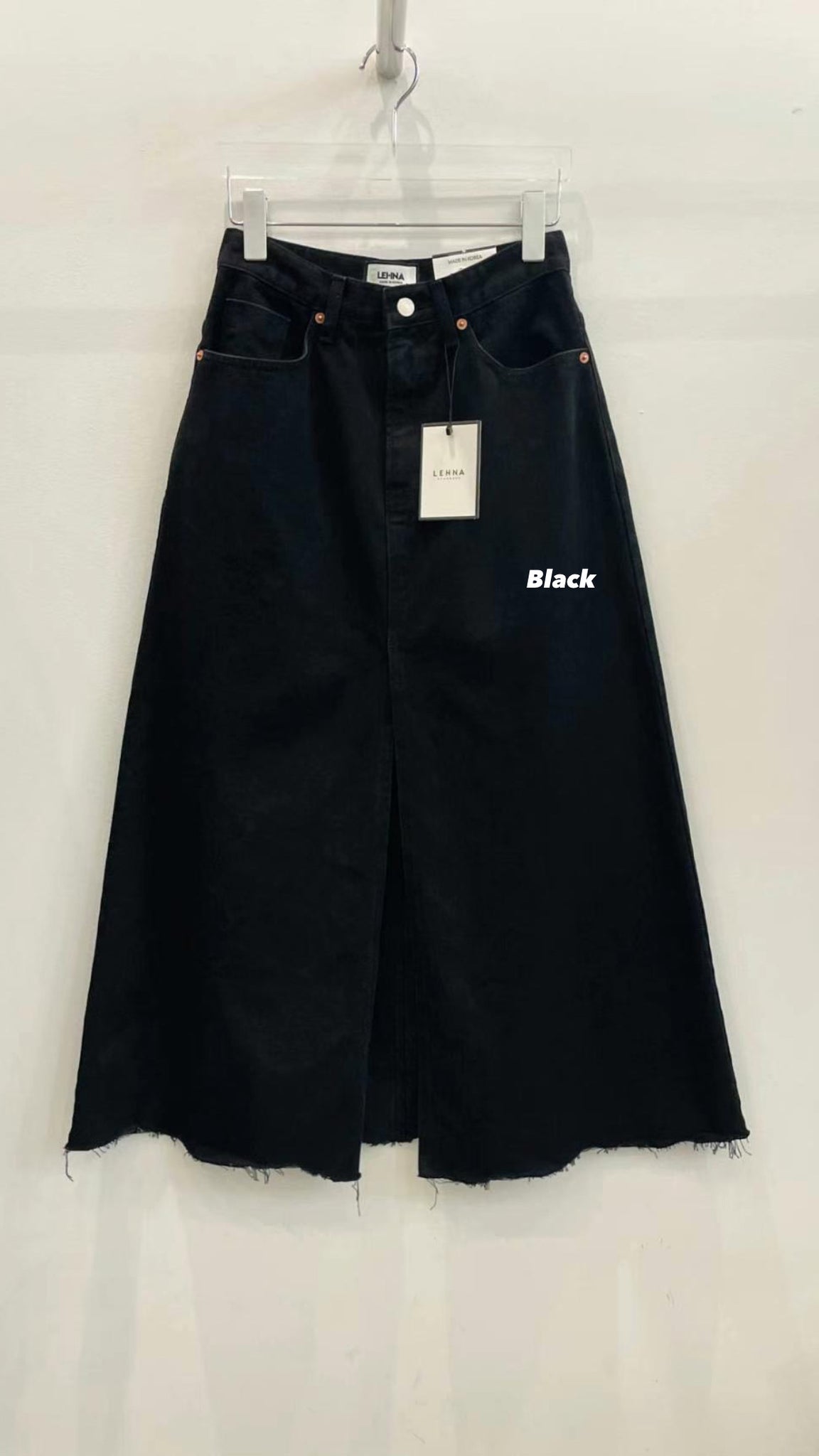 Summer Daily Front Slit Denim Skirt