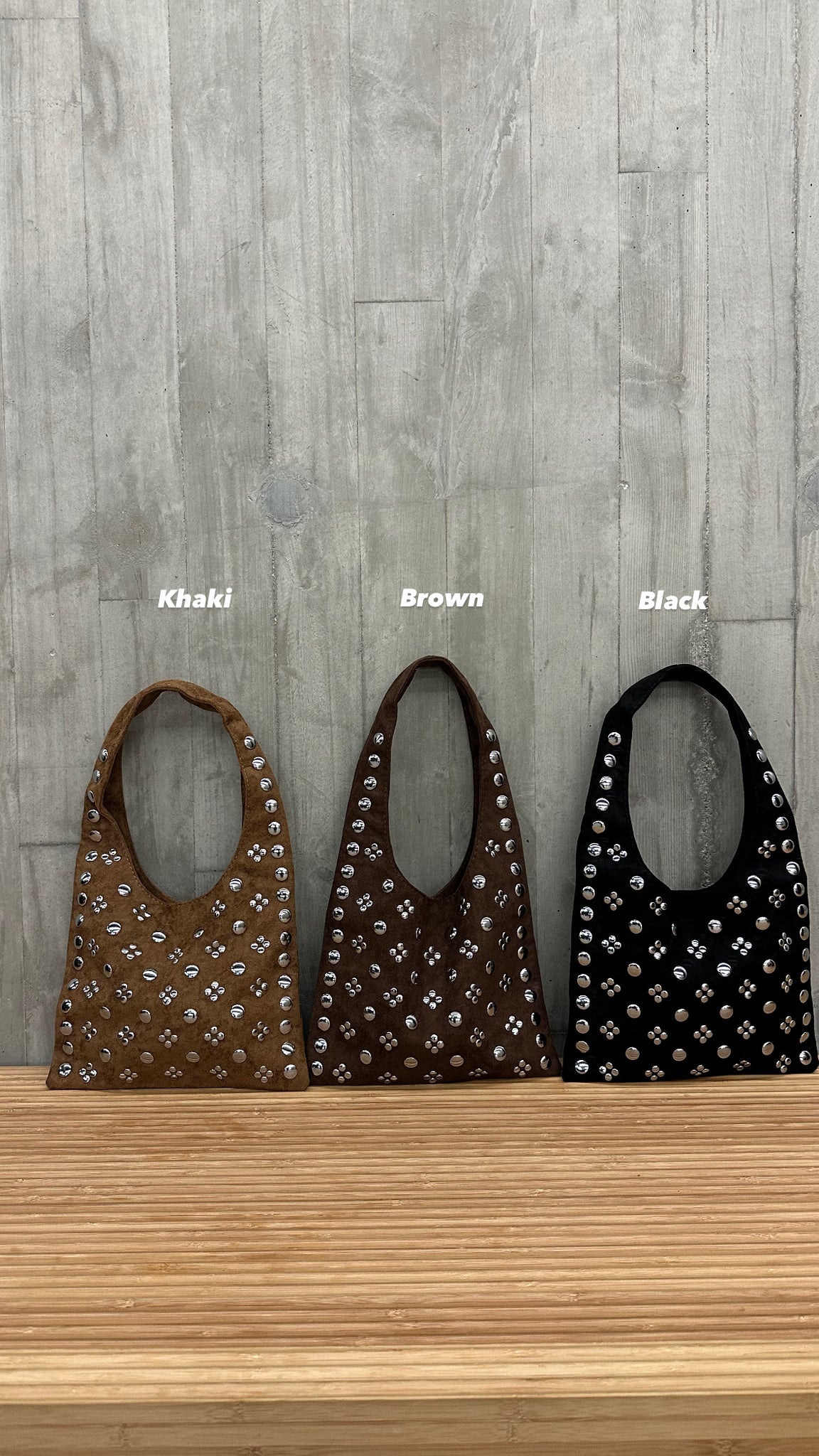 Suede Stud Bag (加購$198)