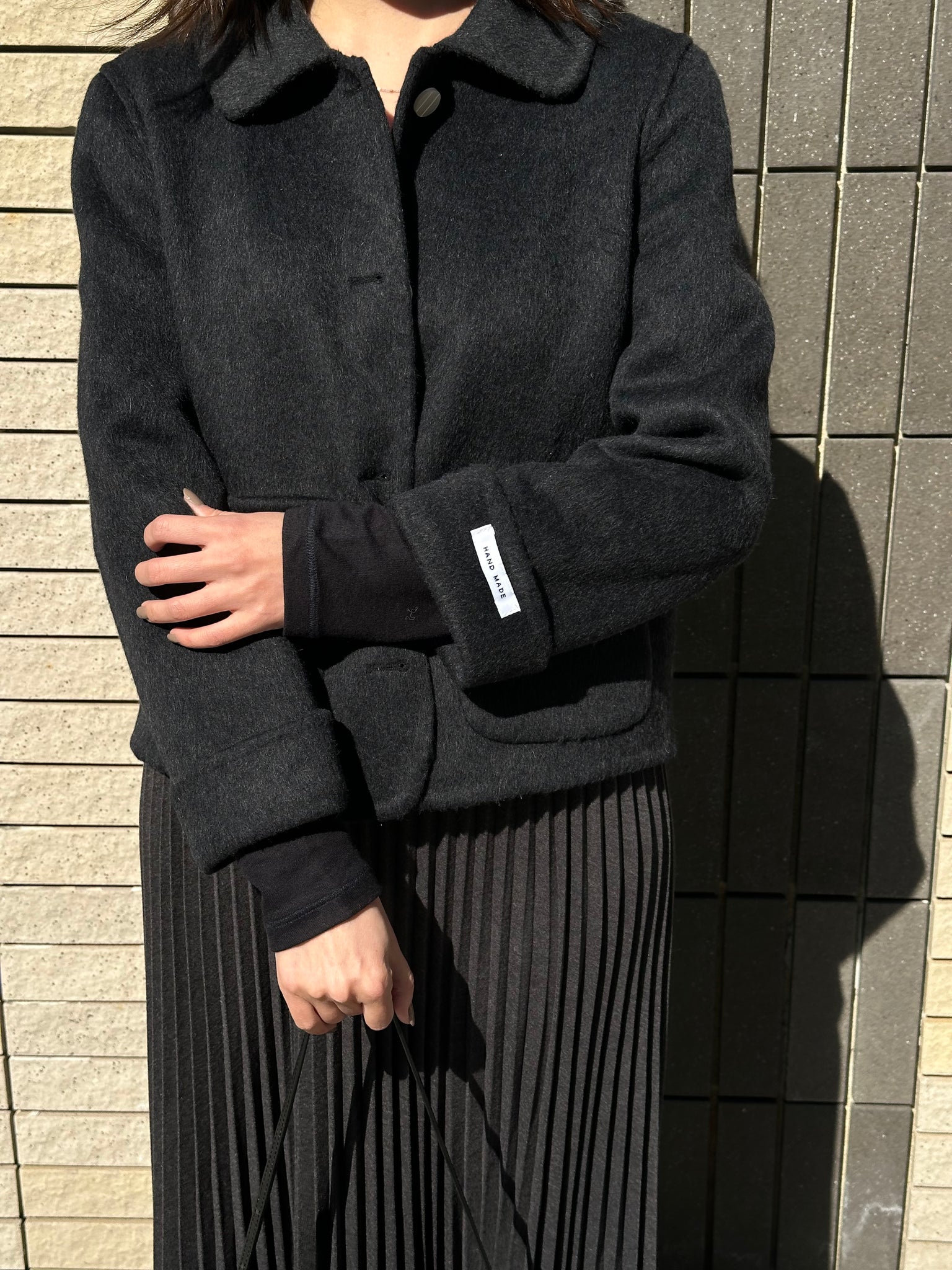 Short Hand Made Collar Wool Coat