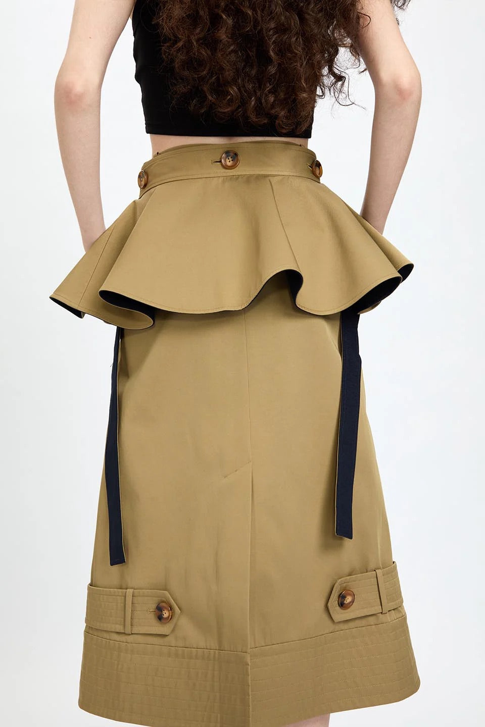 Ruffle Belt Combo Skirt