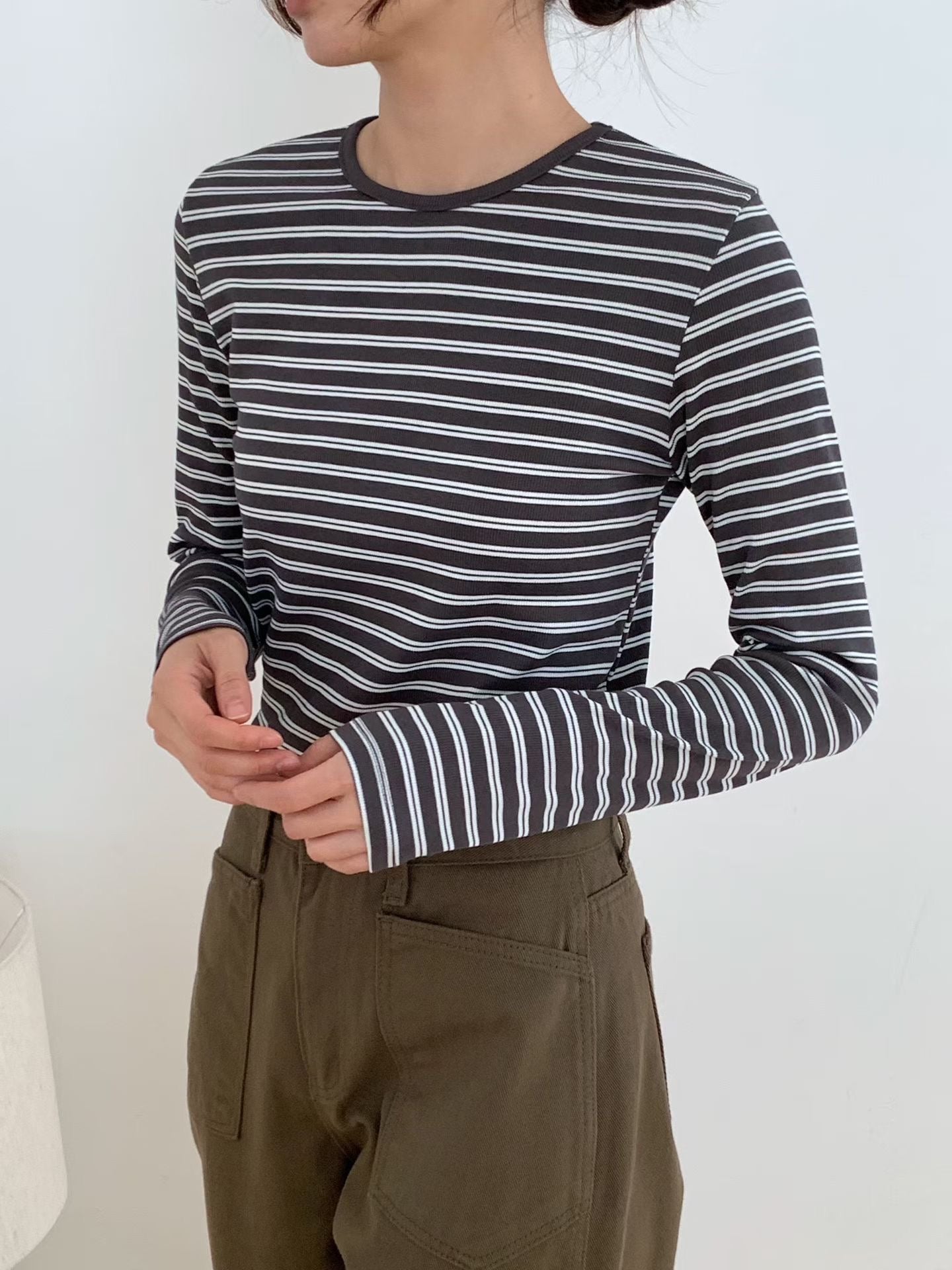 Ribbed Stripe Tee (加購$188)