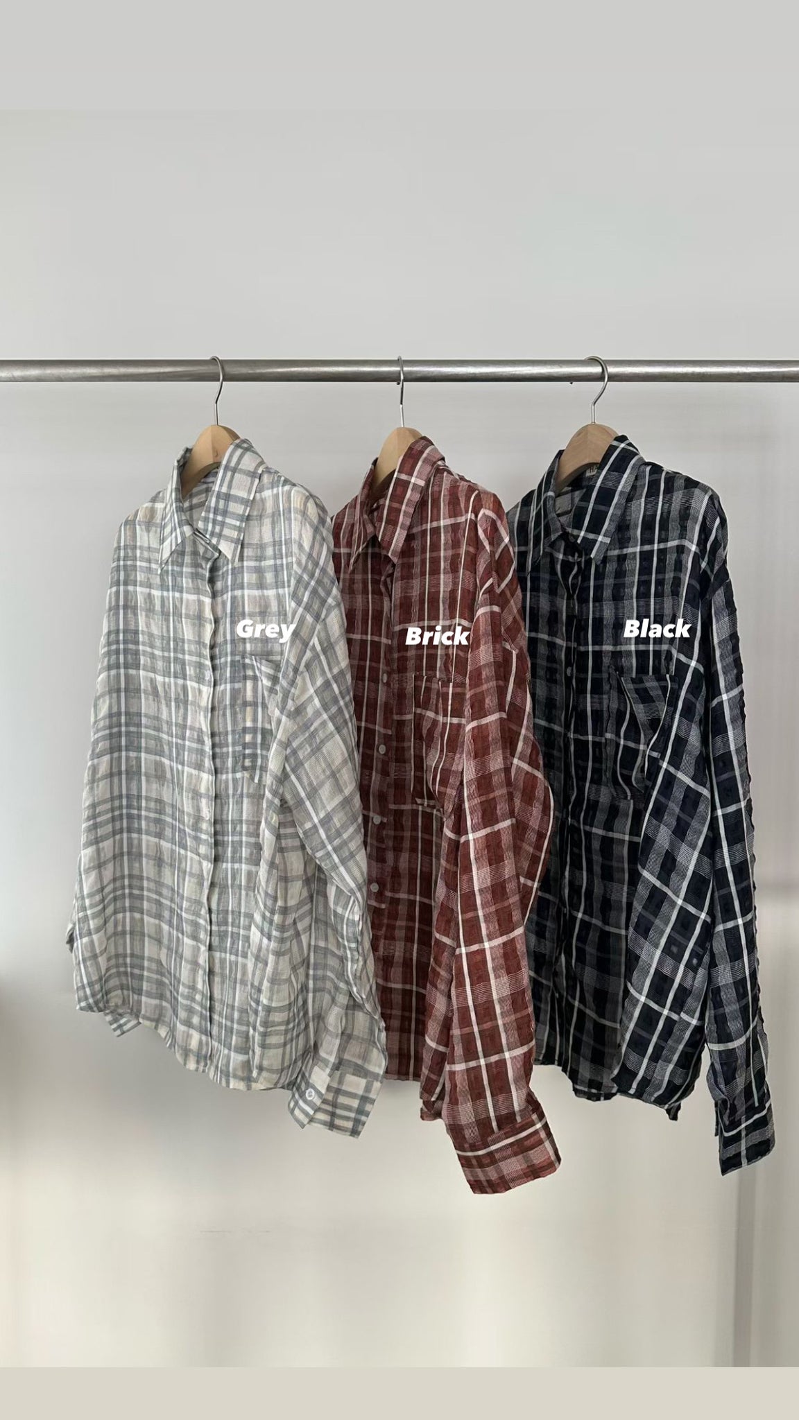 See Through Checker Shirt (29Apr-1May $448, 之後批發價$498）
