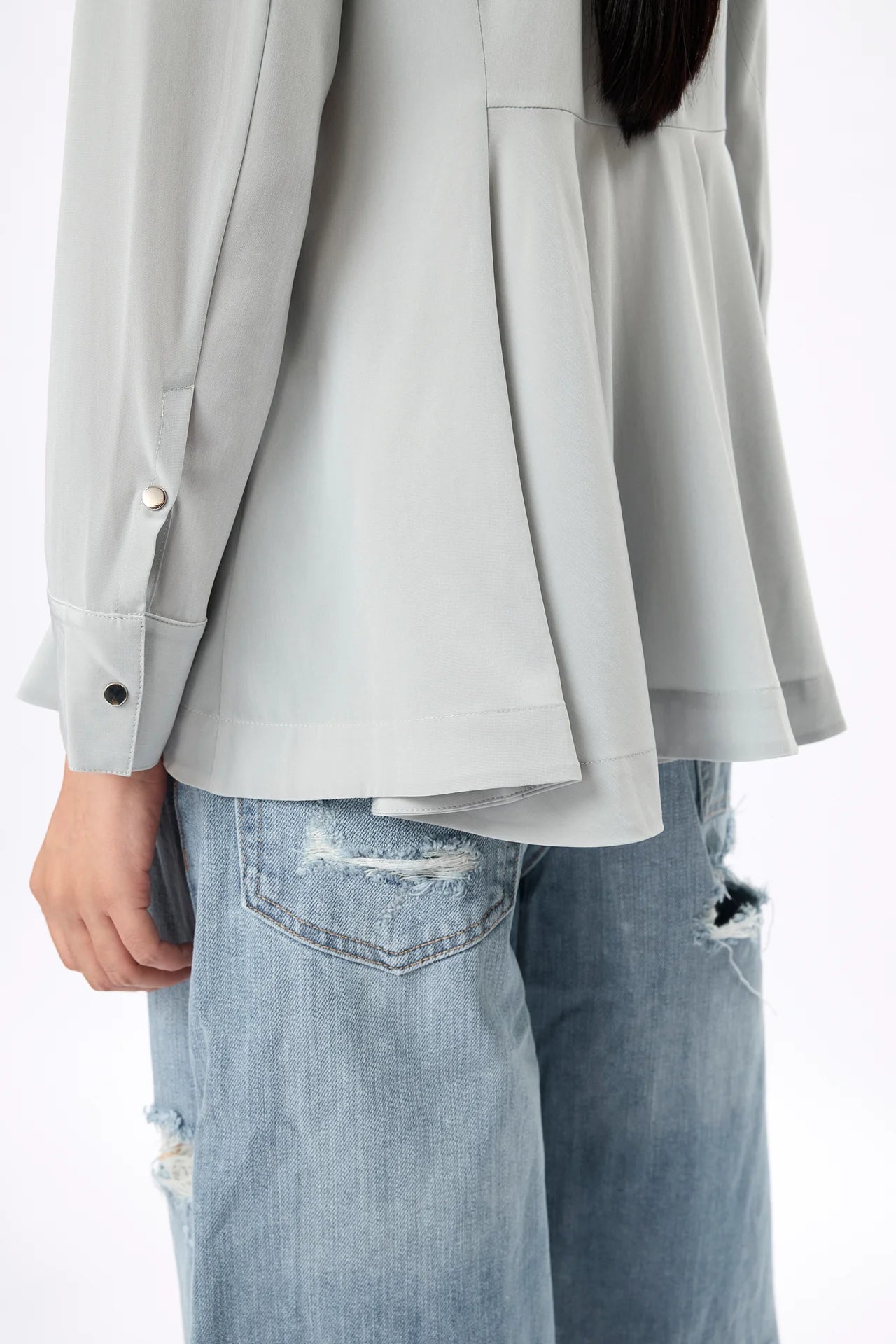 Elegant Self Tie Peplum Shirt