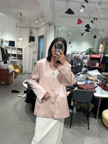 Pink Satin Blazer