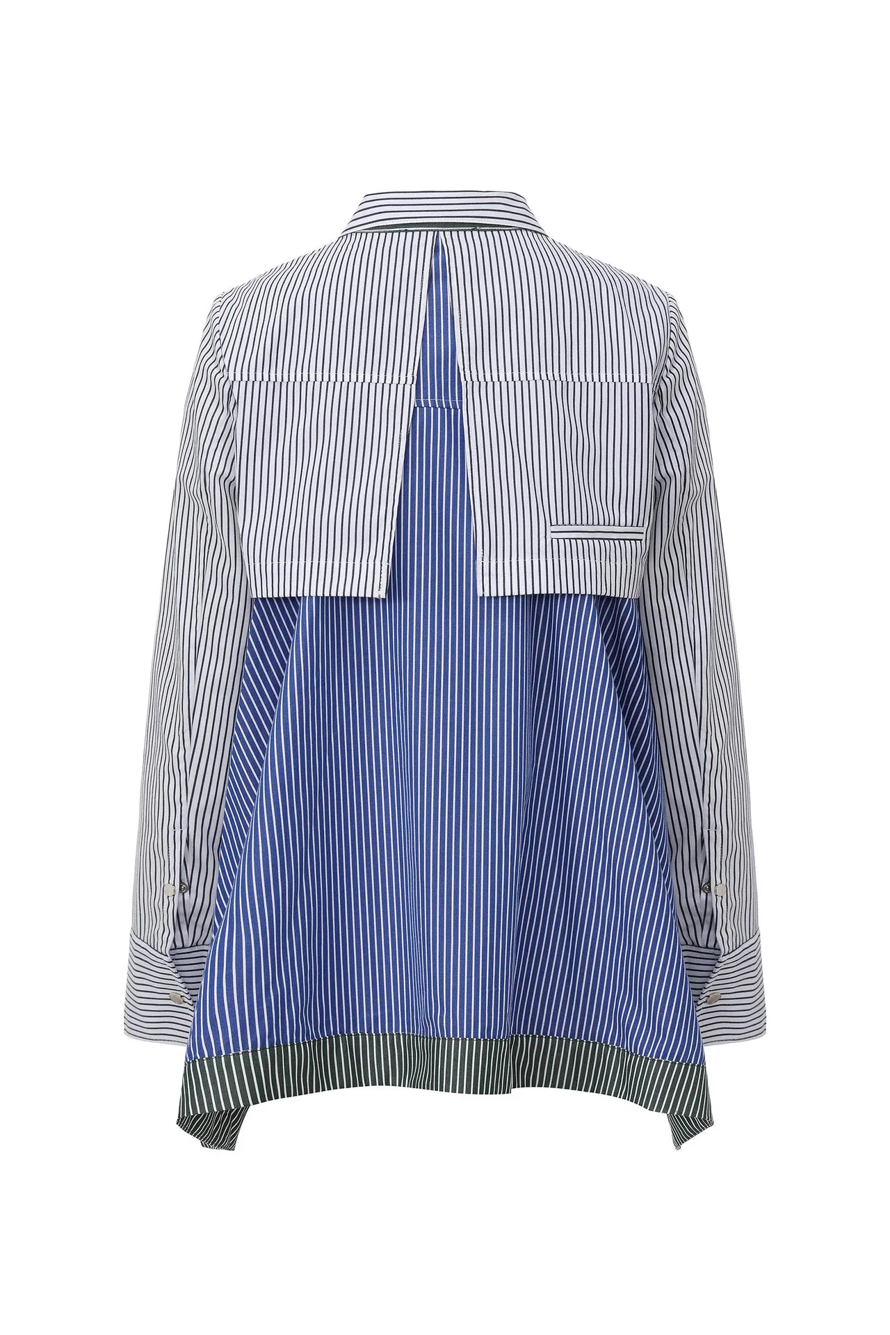 Self-Tie Peplum Combo Shirt