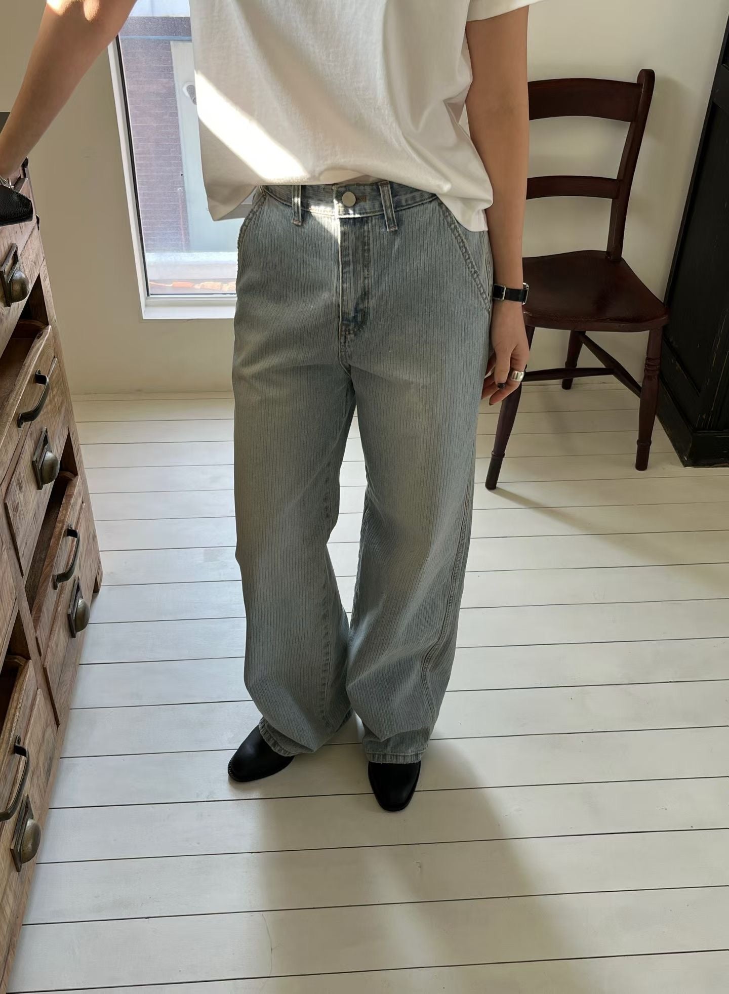 Embossed Stripe Jeans