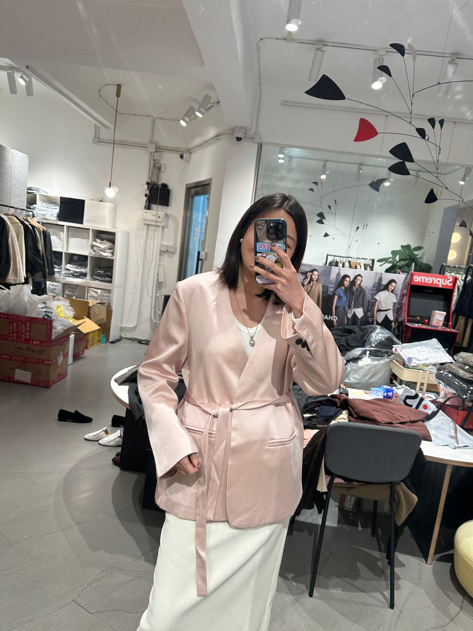 Pink Satin Blazer