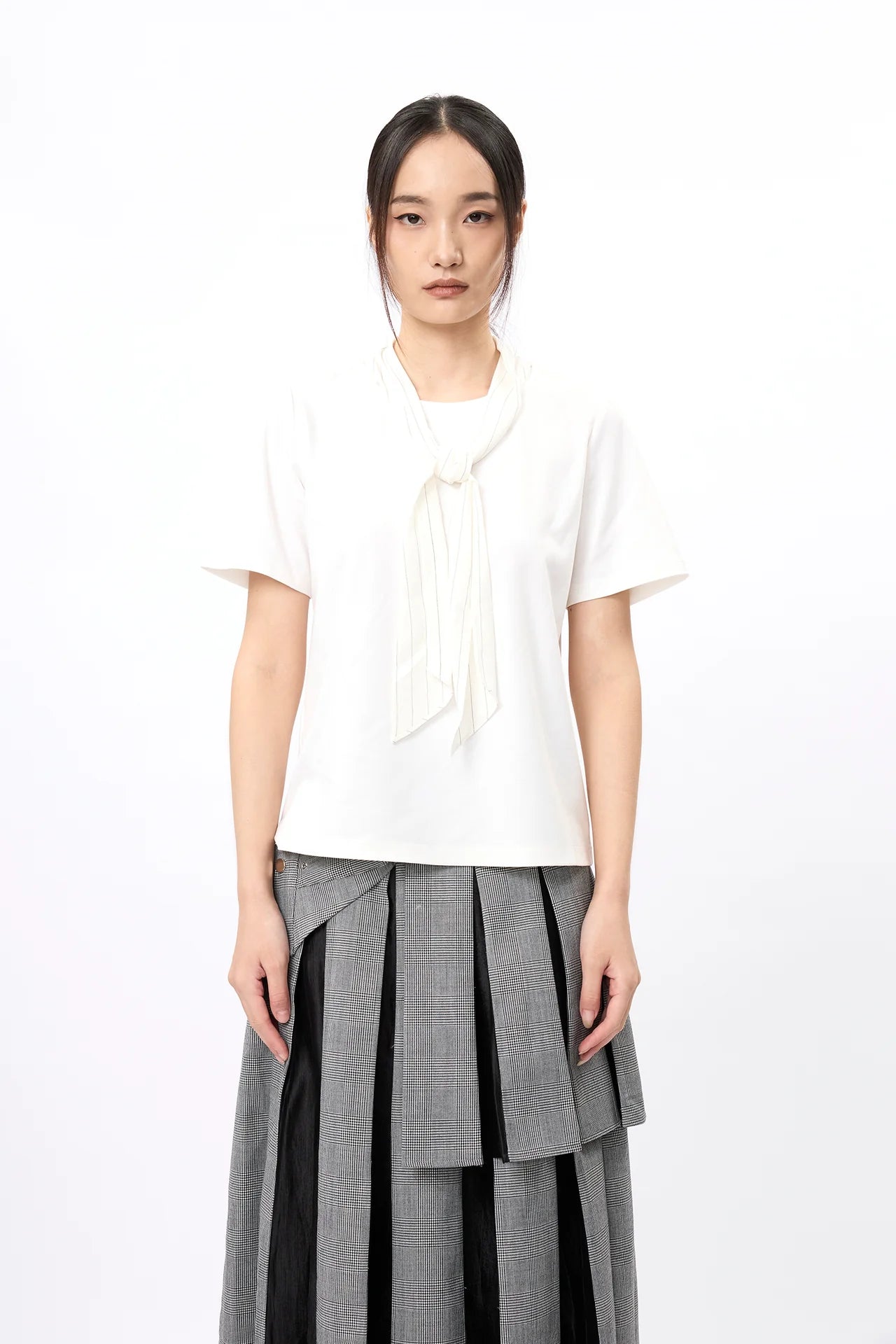 Scarf or Bow Tee (White)