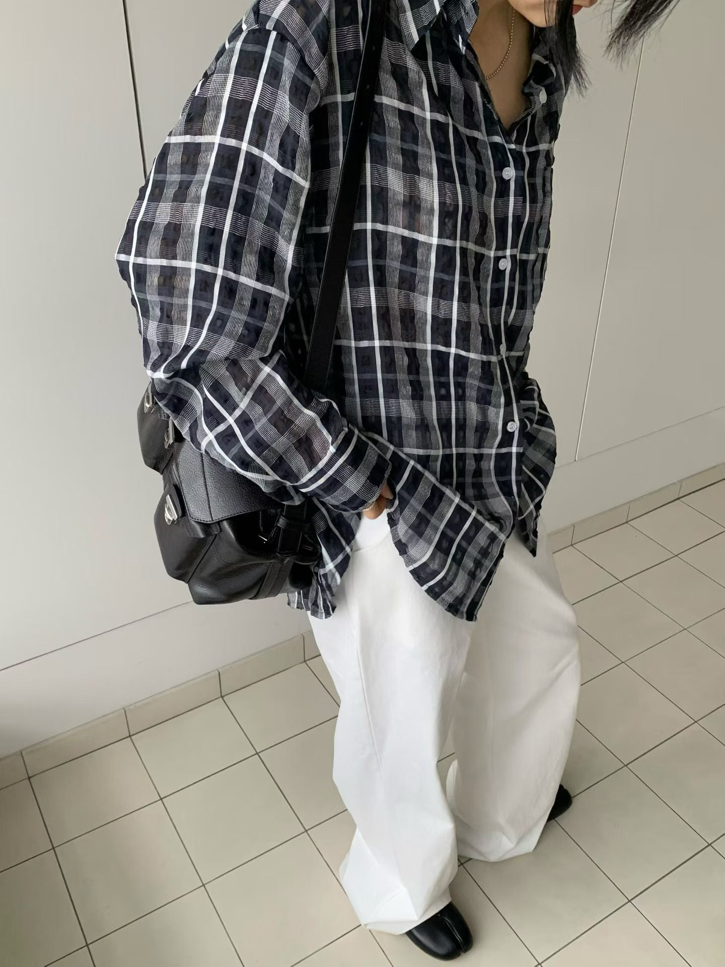 See Through Checker Shirt (29Apr-1May $448, 之後批發價$498）