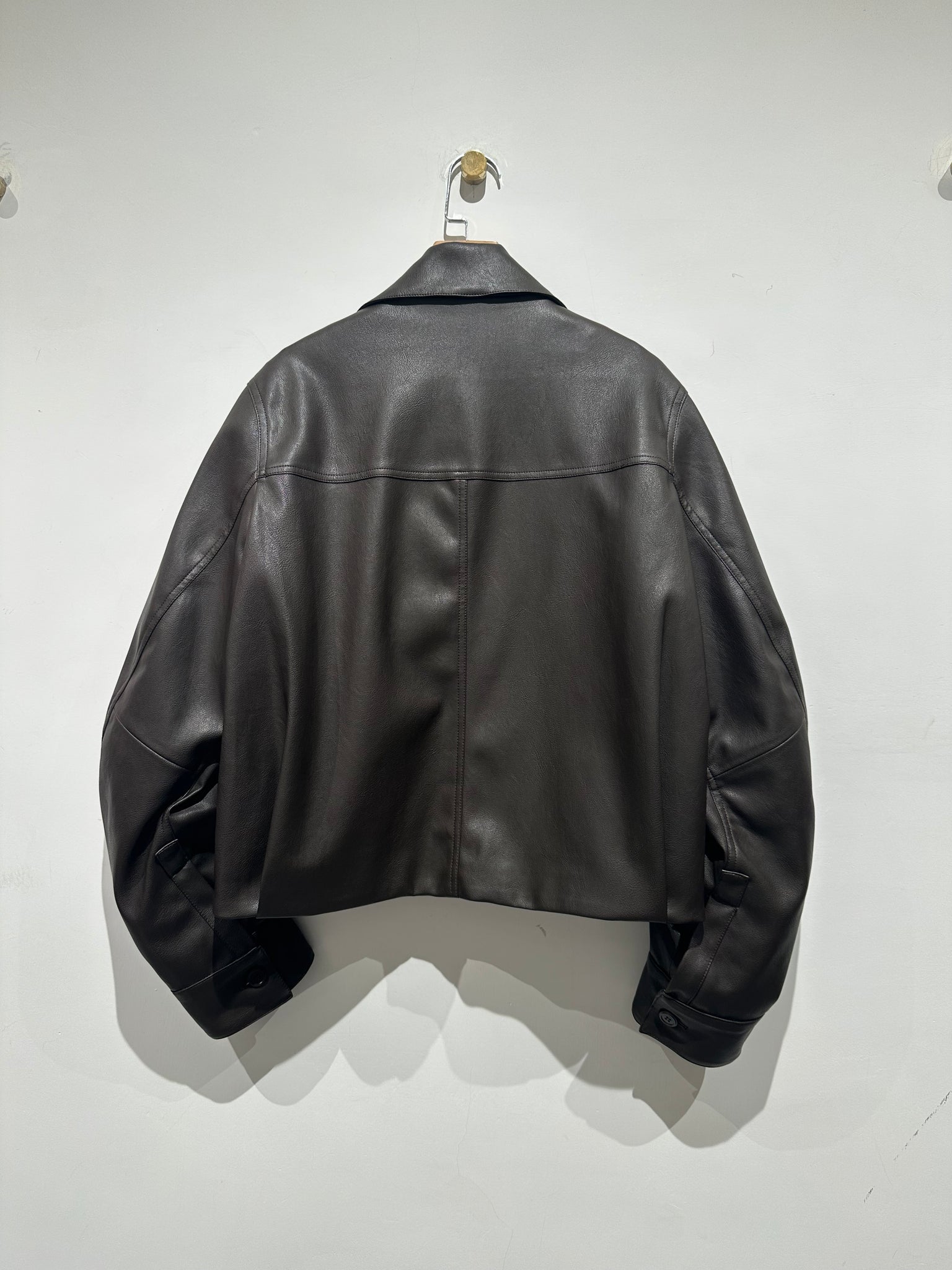Dark Brown Faux Leather Jacket  (15-17Oct超抵價$598, 之後批發價$698)