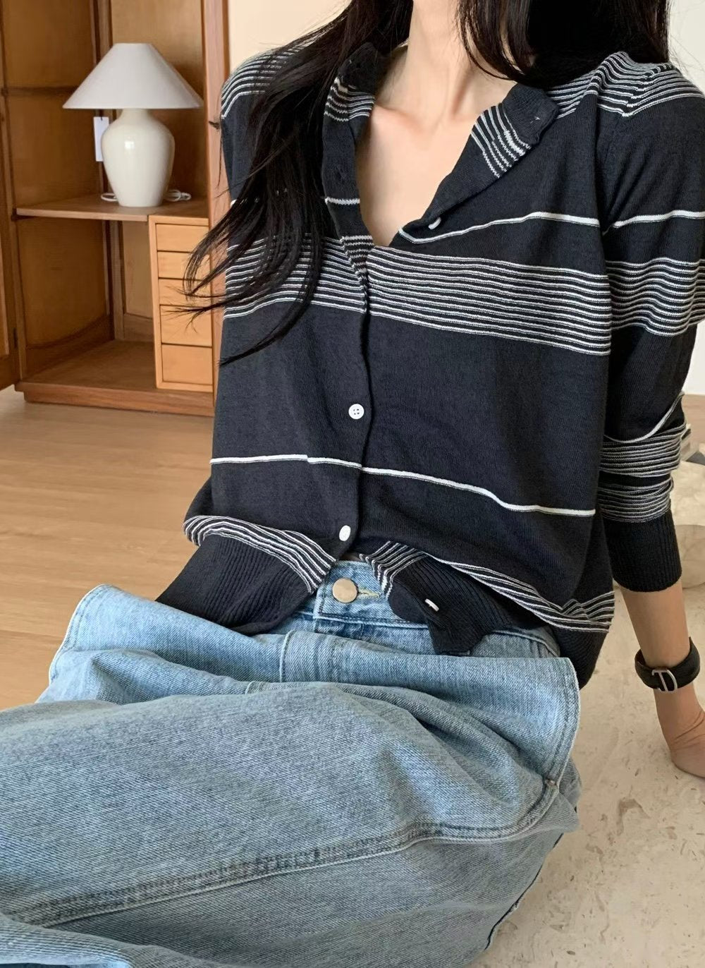 Embossed Stripe Cardigan