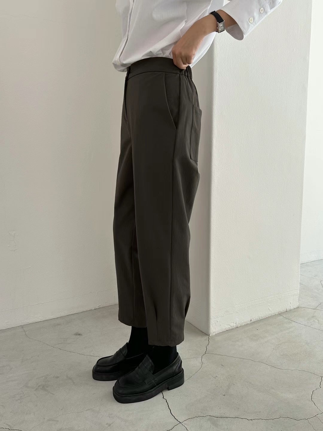 Taper Fold Hem Pants