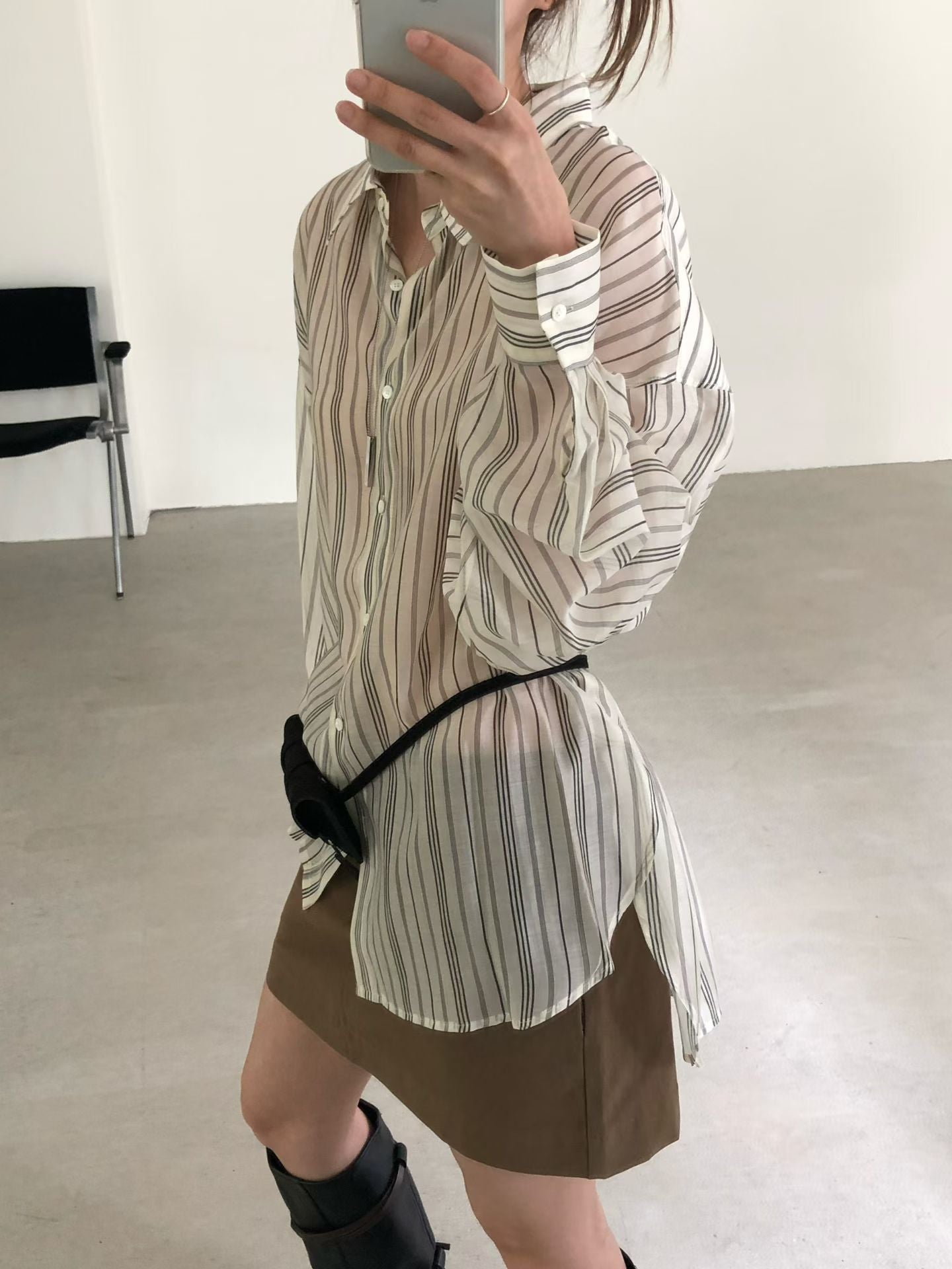 Deluxe See Through Stripe Shirt  (8-10Oct超抵價$598, 之後批發價$668)