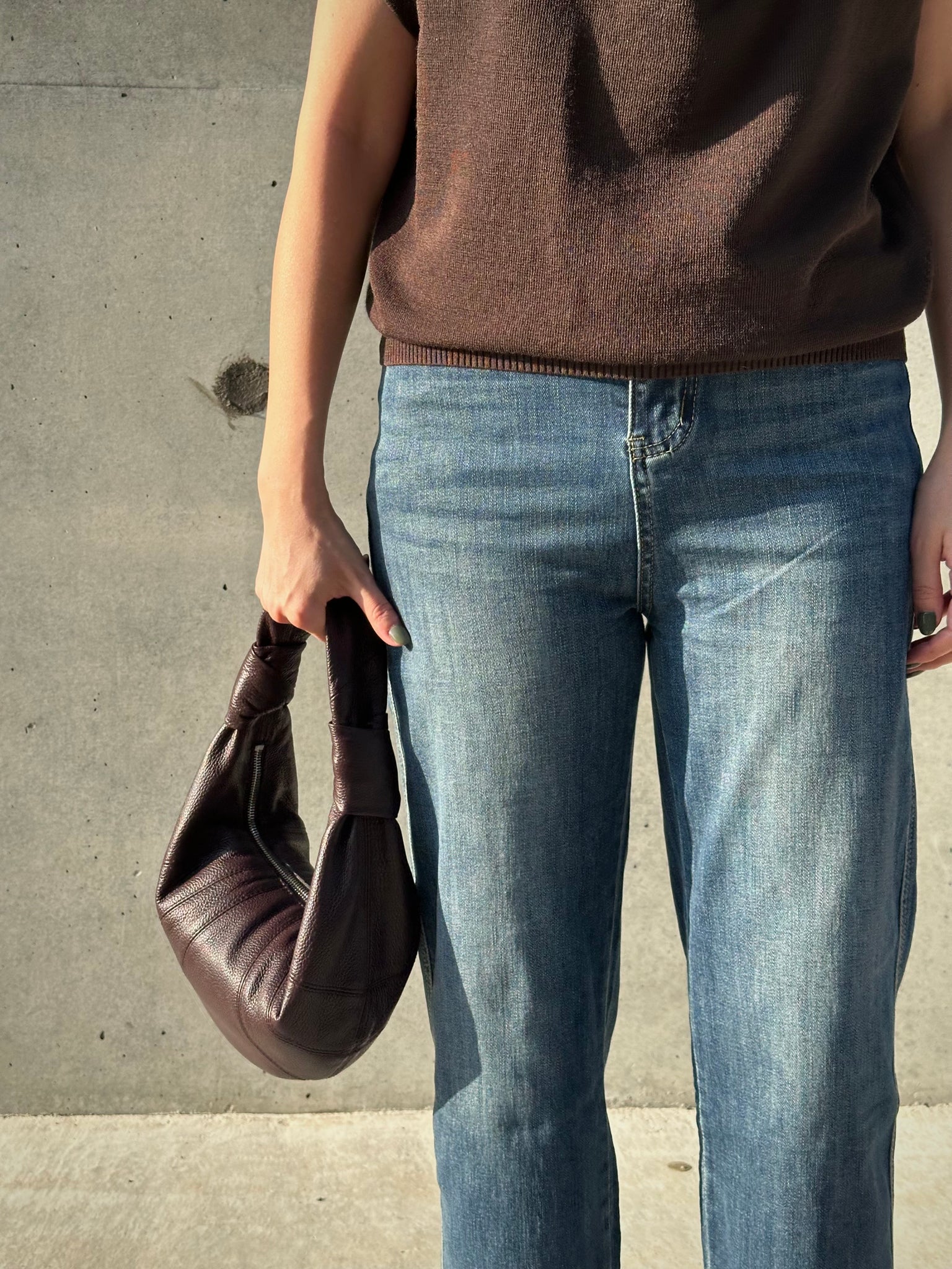 Thick Hem Straight Cut Jeans