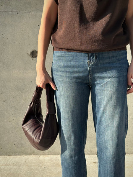 Thick Hem Straight Cut Jeans