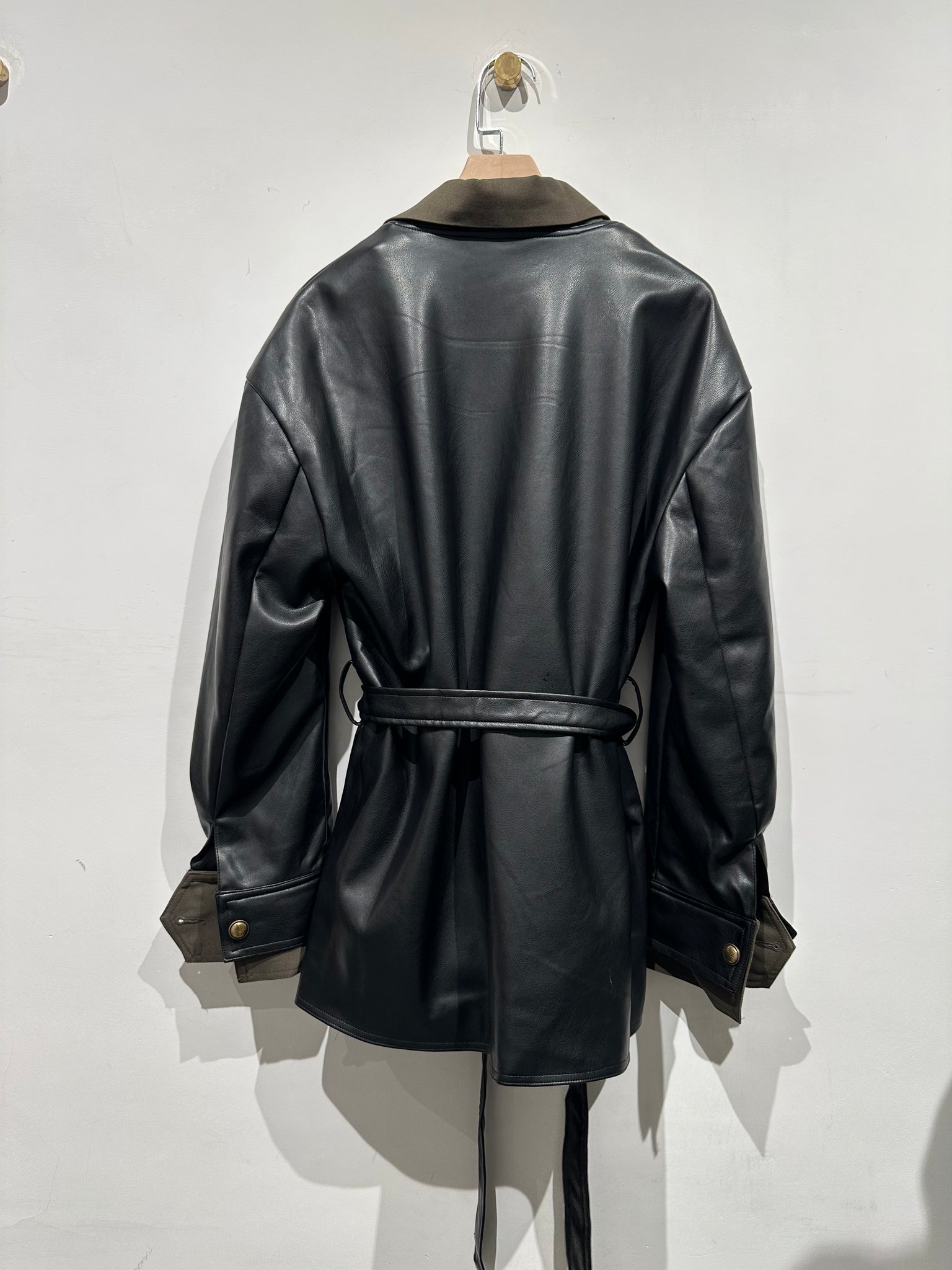 Two Layers Faux Leather Jacket