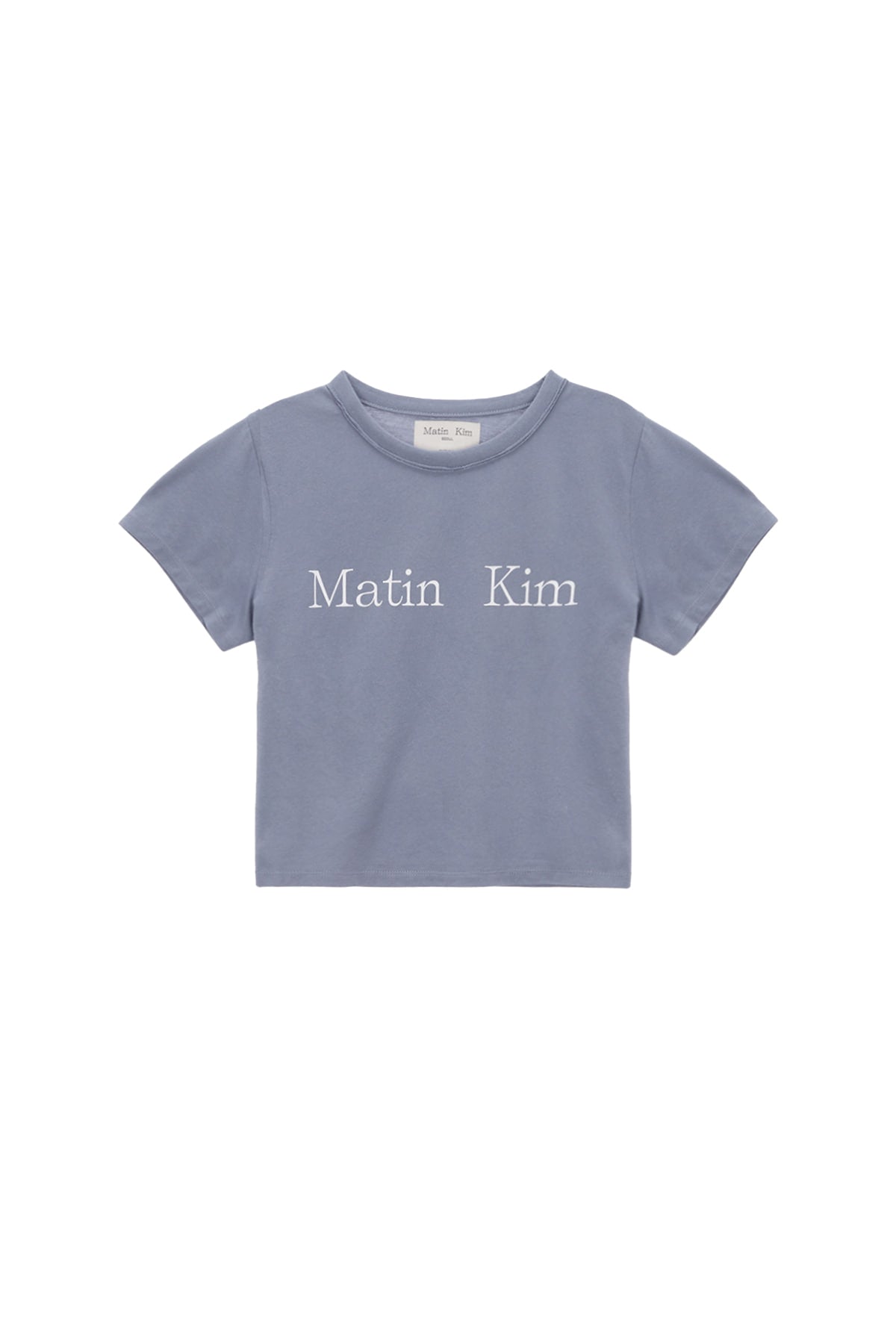 MATIN LOGO CROP TOP IN SMOKE BLUE