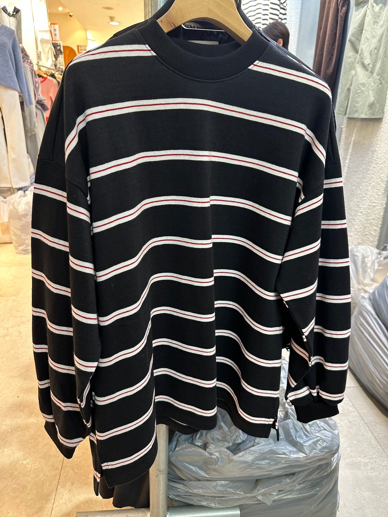 Cool Stripe Oversize Tee Black