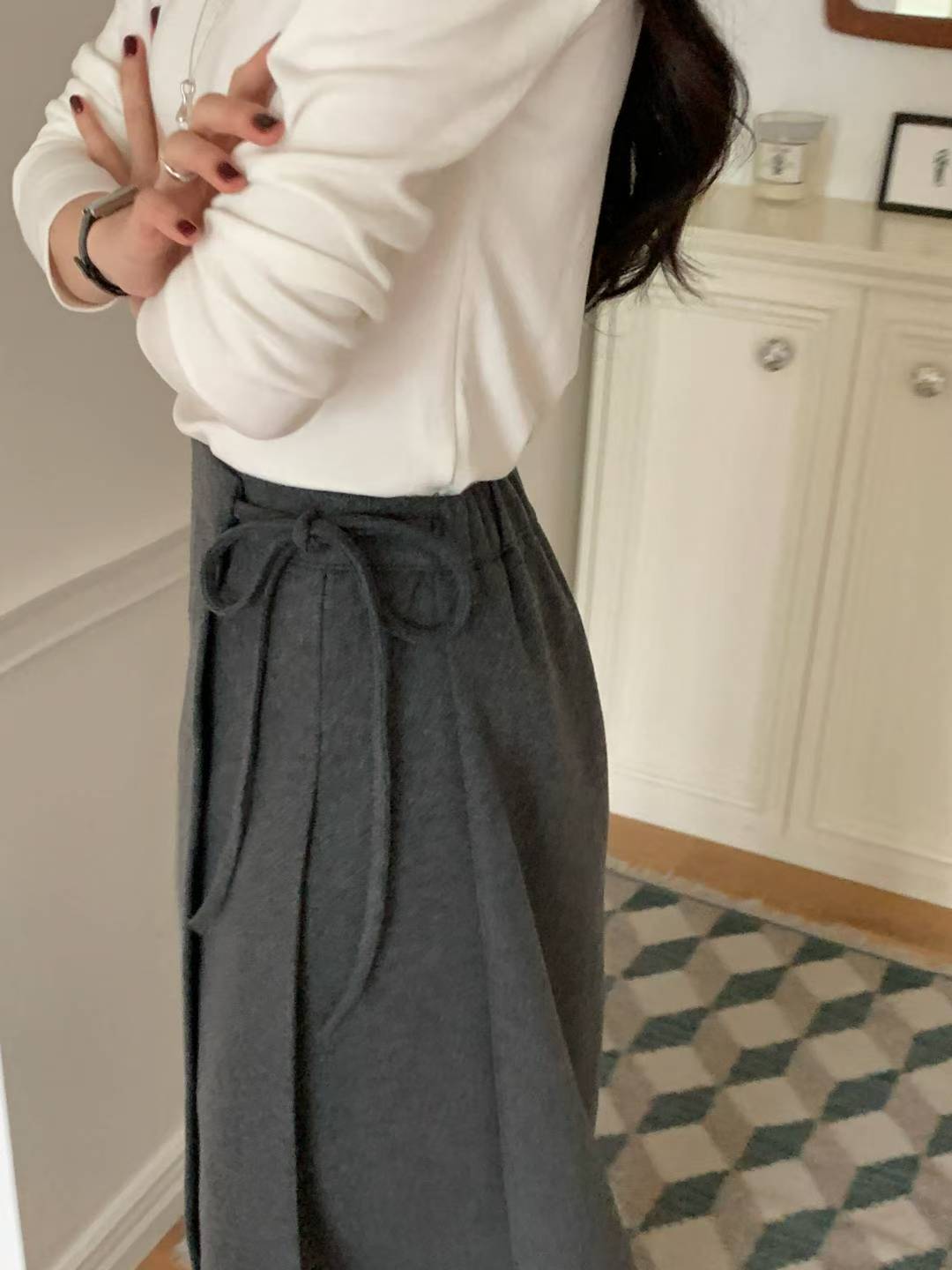 Folds Wool Skirt