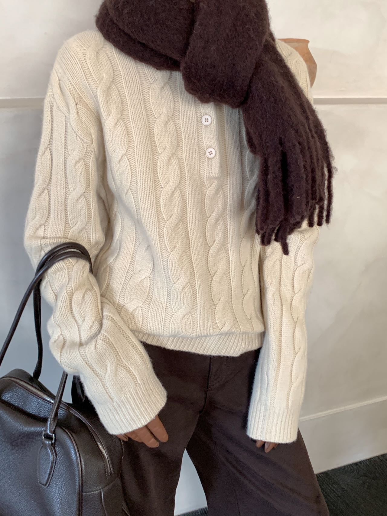 Must Have Button Cable Knit Top