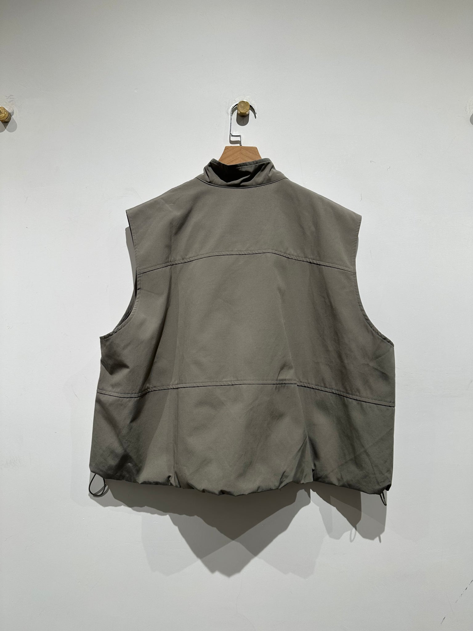 Button Stand Collar Puff Vest Jacket