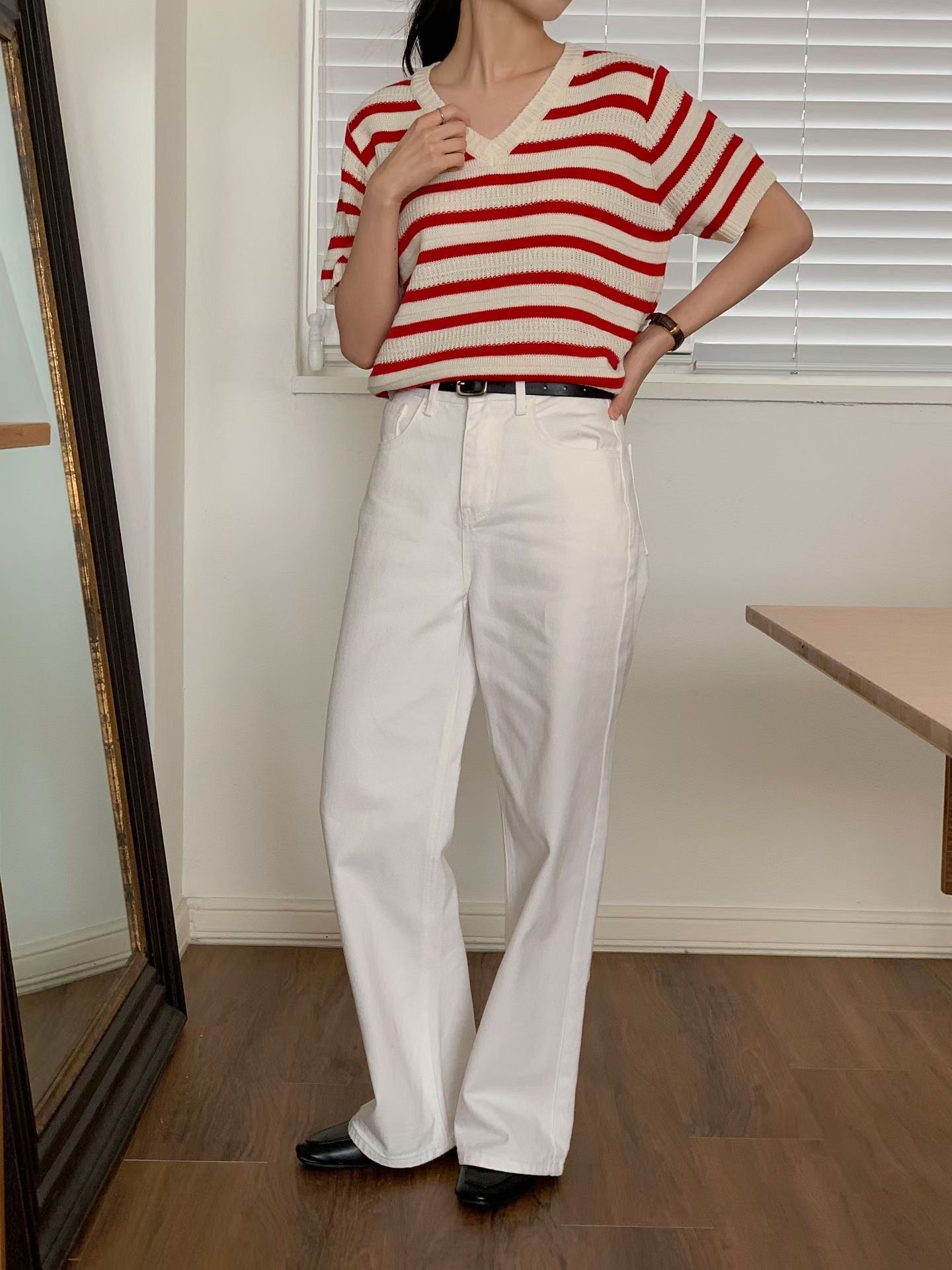 French Stripe Knit Top