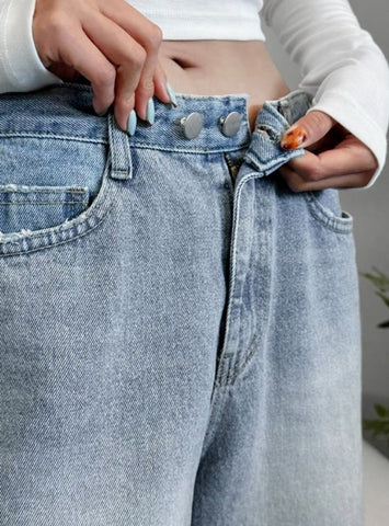 Two Tone Colour Wide Leg Jeans