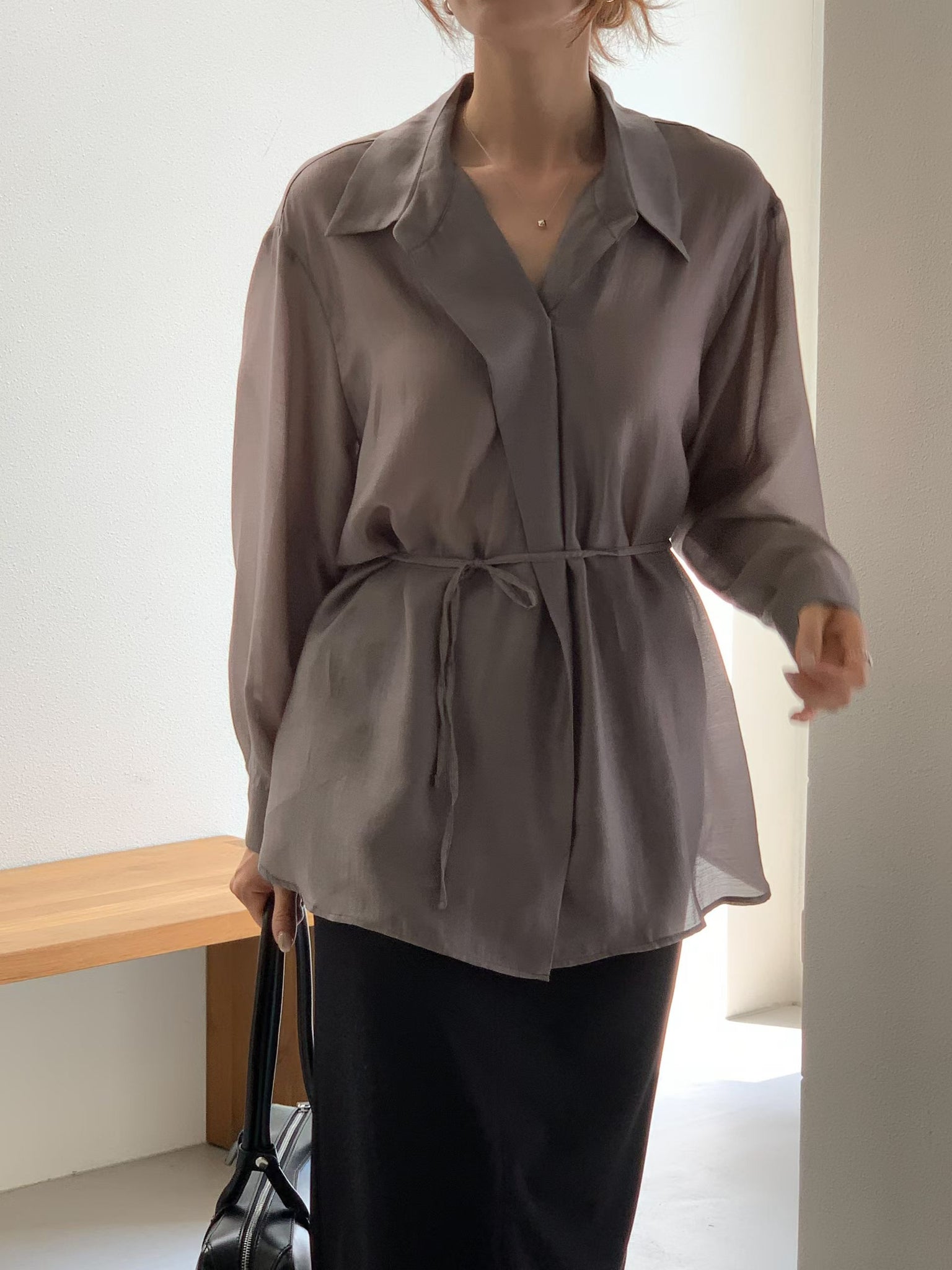 Shirring Tie Shirt (10-12Sep超抵價$498, 之後批發價$568)