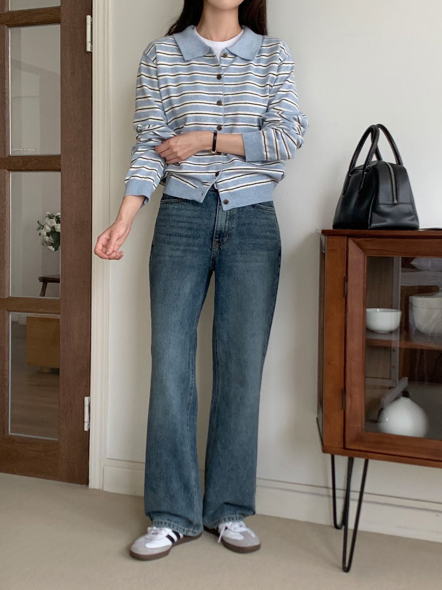 Polo Stripe Boxy Cardigan